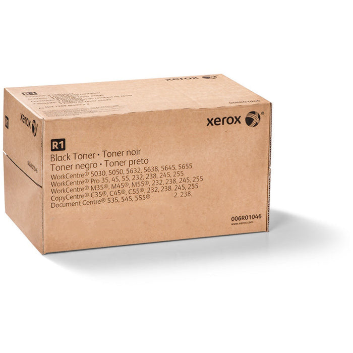 Genuine Xerox Black Toner Cartridge Box of 2 including Waste Toner Bottle | OEM 006R01046