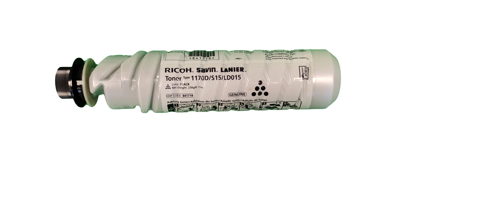 Genuine Ricoh Black Toner Cartridge | 841718 | Type 1170D/S15/LD015
