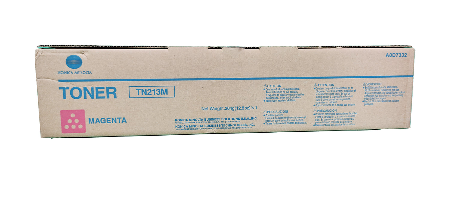 Genuine Konica Minolta Magenta Toner Cartridge | A0D7332 | TN-213M | Bizhub C203, C253