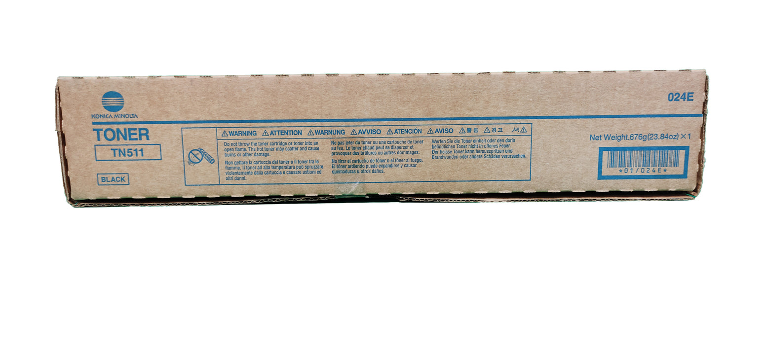 Genuine Konica Minolta Black Toner Cartridge | 024E | TN-511 | Bizhub 360, 361, 420, 421, 500, 501