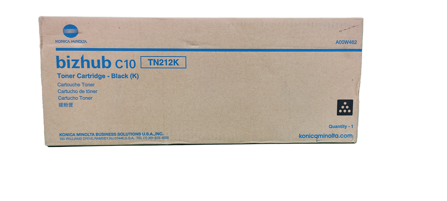 Genuine Konica Minolta Black Toner Cartridge | A00W462 | TN-212K | Bizhub C10
