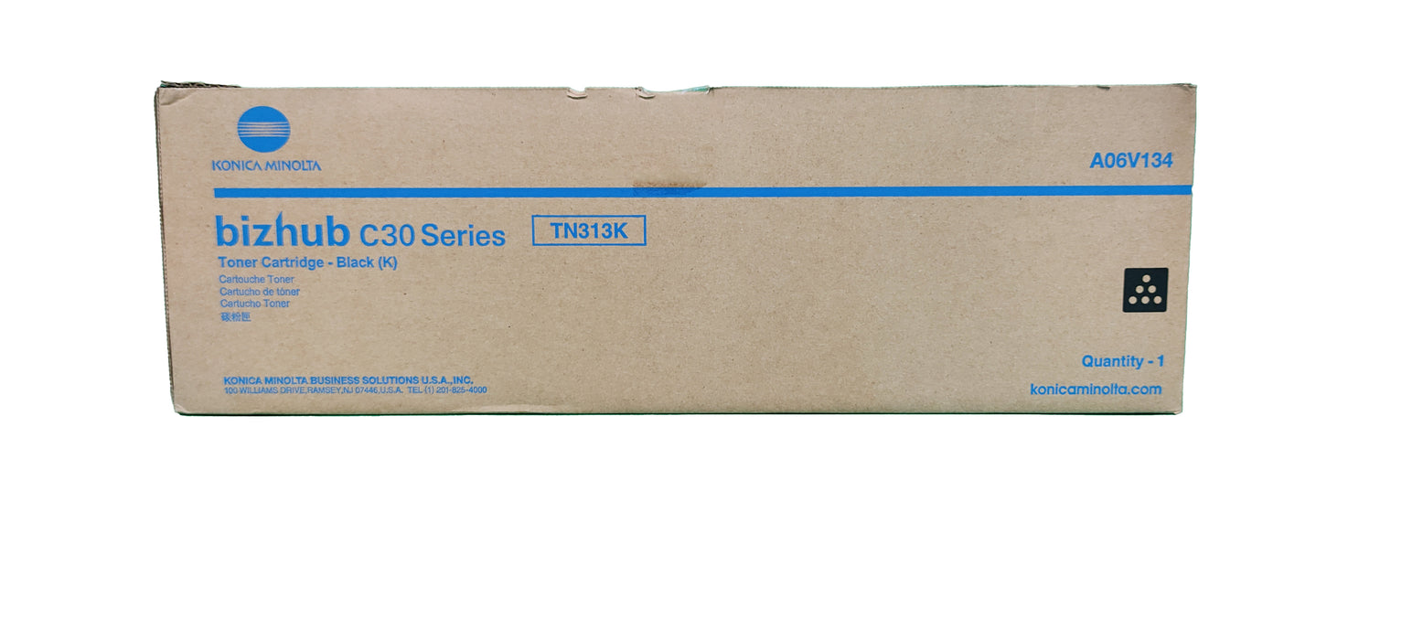 Genuine Konica Minolta Black Toner Cartridge | A06V134 | TN-313K | Bizhub C30P, C31P
