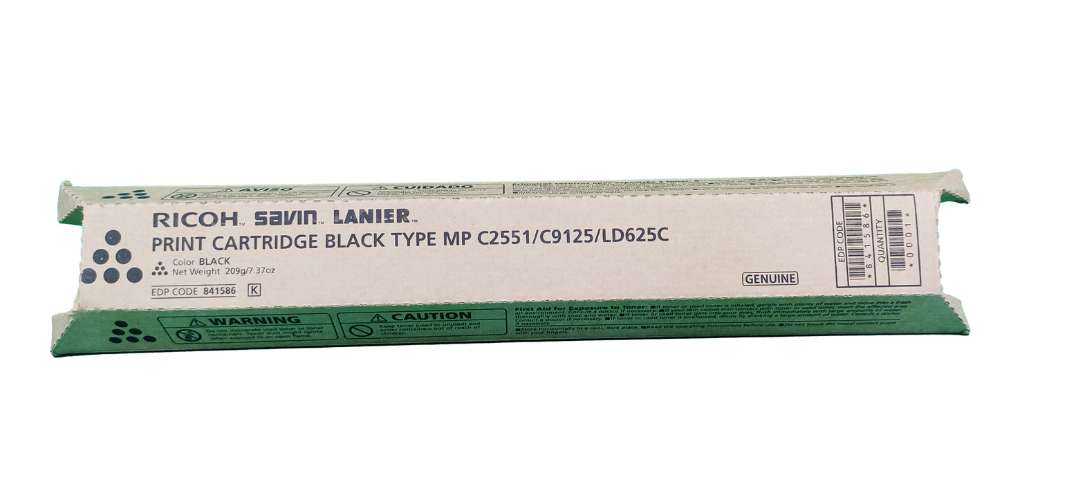 Genuine Ricoh Black Toner Cartridge | 841586 | MP C2551/C9125/LD625C