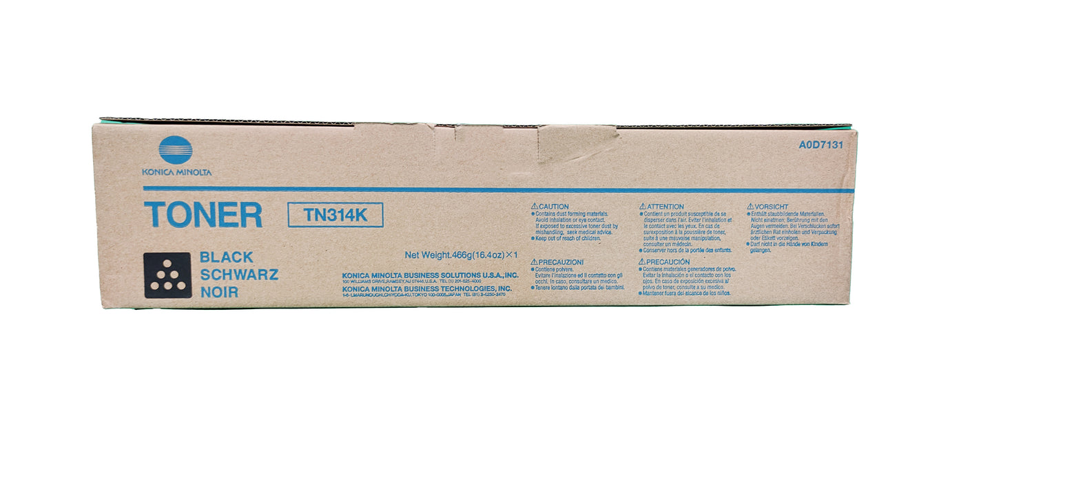 Genuine Konica Minolta Black Toner Cartridge | A0D7131 | TN-314K | Bizhub C353