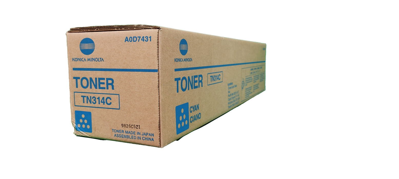 Genuine Konica Minolta Cyan Toner Cartridge | A0D7431 | TN-314C | Bizhub C353
