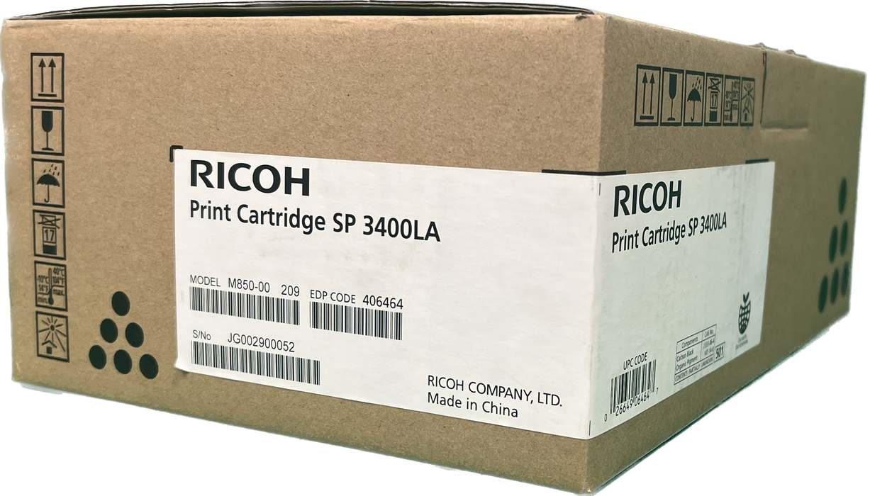 Genuine Ricoh Black Toner Cartridge | 406464 | SP 3400LA