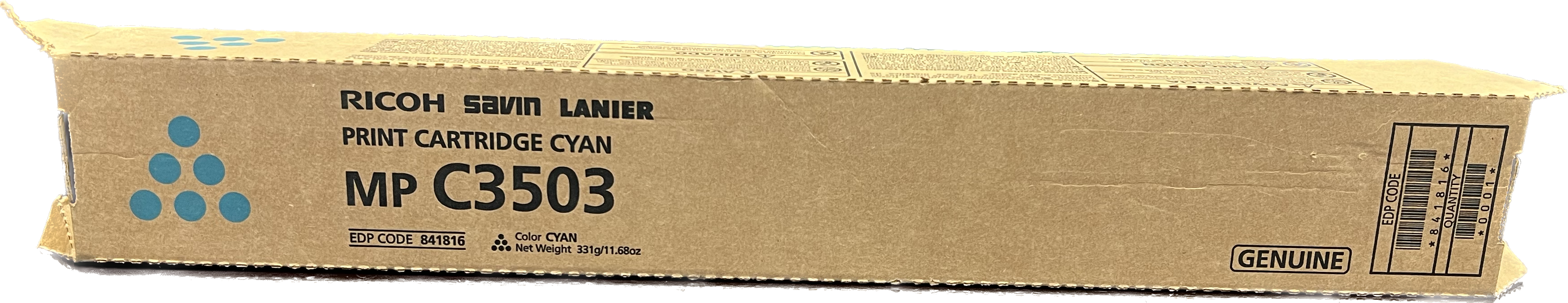 Genuine Ricoh Cyan Toner Cartridge | 841816 | MP C3503
