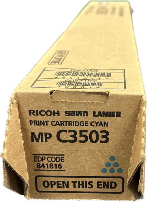 Genuine Ricoh Cyan Toner Cartridge | 841816 | MP C3503