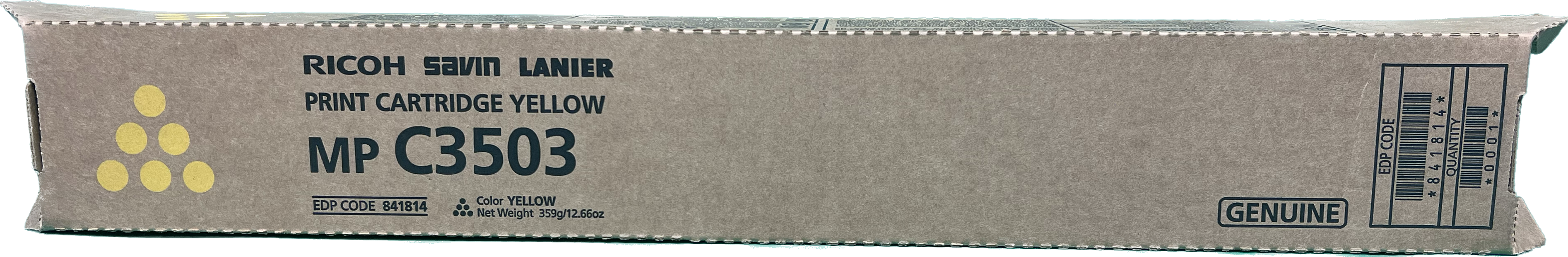 Genuine Ricoh Yellow Toner Cartridge | 841814 | MP C3503