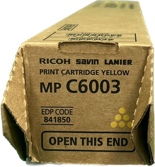 Genuine Ricoh Yellow Toner Cartridge | 841850 | MP C6003