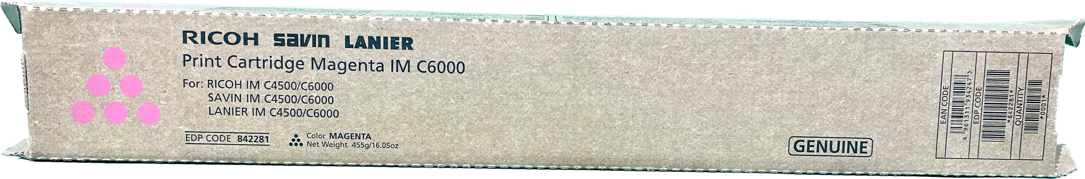 Genuine Ricoh Magenta Toner Cartridge | 842281 | IM C6000