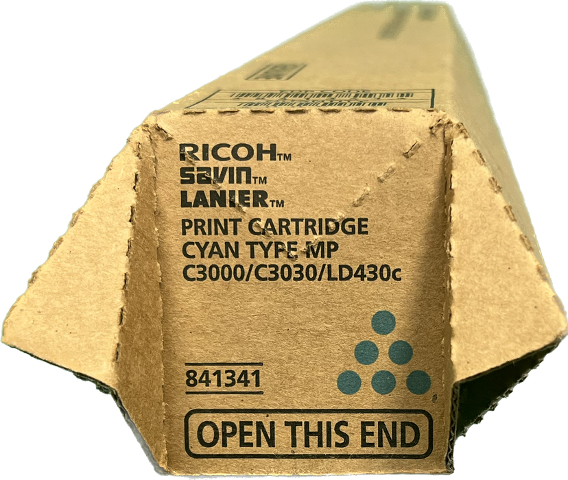 Genuine Ricoh Cyan Toner Cartridge | 841341 | MP C3000/C3030/LD430C