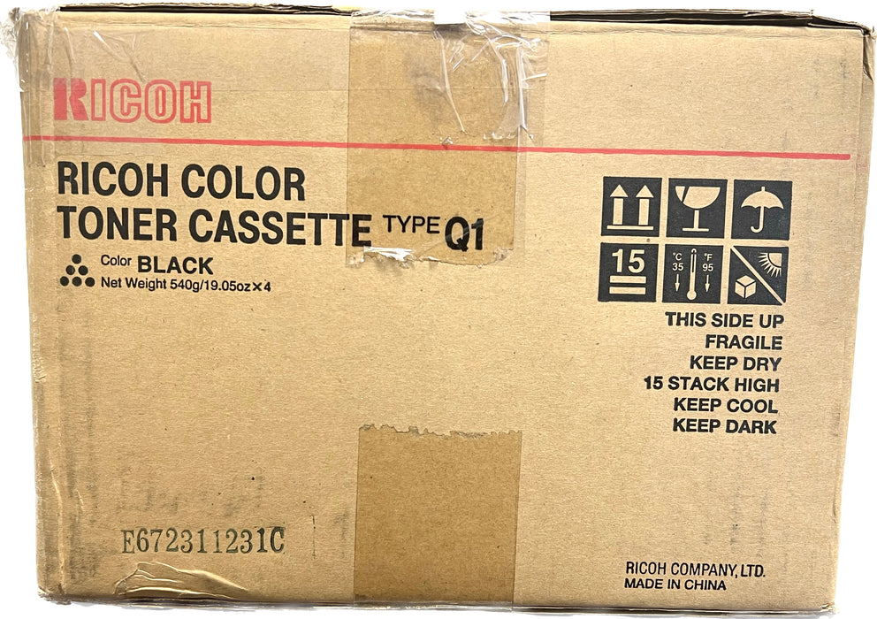 Genuine Ricoh Black Toner Cassette (Quantity 4) | 411912 | Type Q1