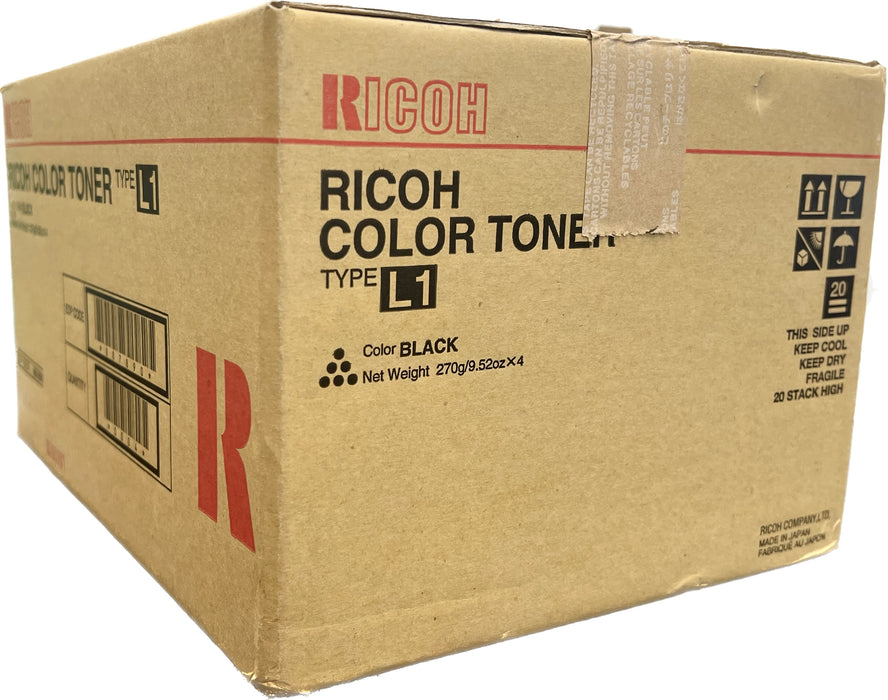 Genuine Ricoh Black Toner Cartridge (QUANTITY 4) | 887890 | Type L1