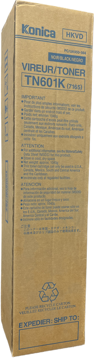 Genuine Konica Minolta Black Laser Toner Cartridge | TN-601K | OEM 950-564