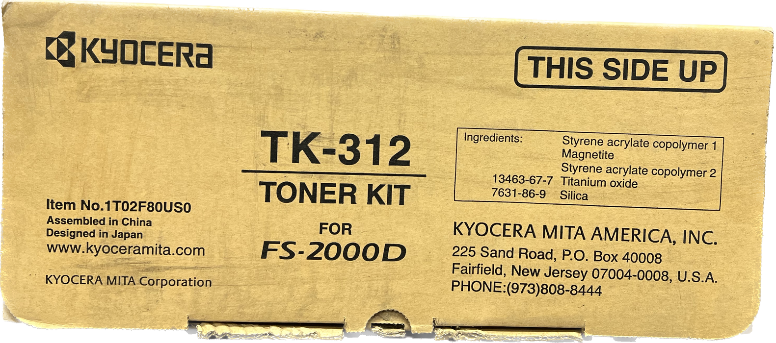 Genuine Kyocera Black Toner Cartridge | 1T02F80US0 | TK-312