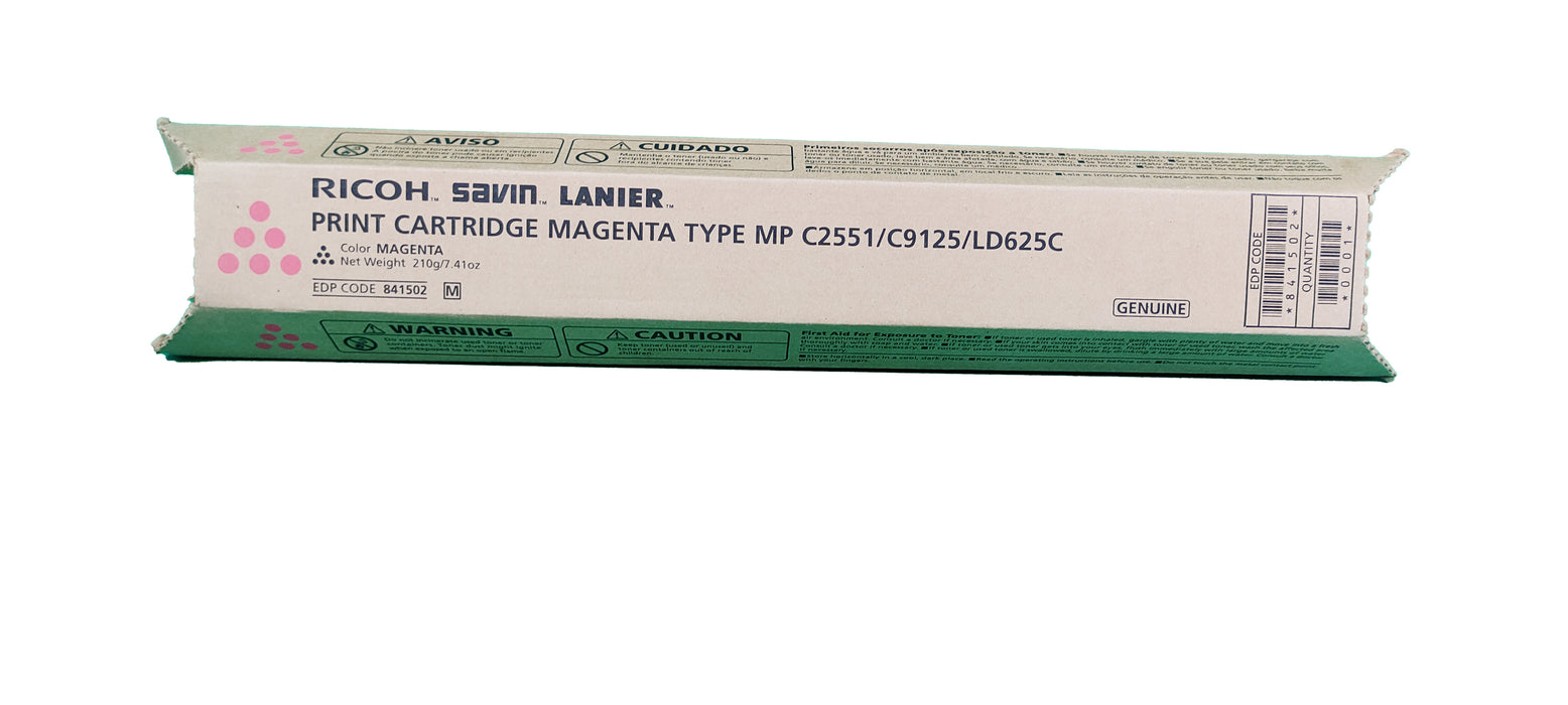Genuine Ricoh Magenta Toner Cartridge | 841502 | MP C2551/C9125/LD625C