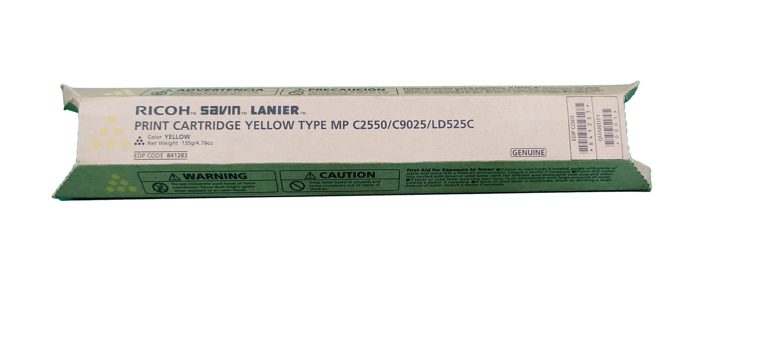 Genuine Ricoh Yellow Toner Cartridge | 841283 | MP C2550/C9025/LD525C