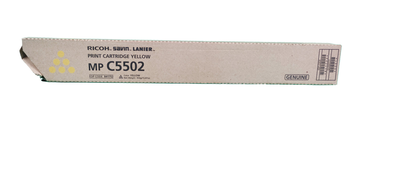 Genuine Ricoh Yellow Toner Cartridge | 841752 | MP C5502