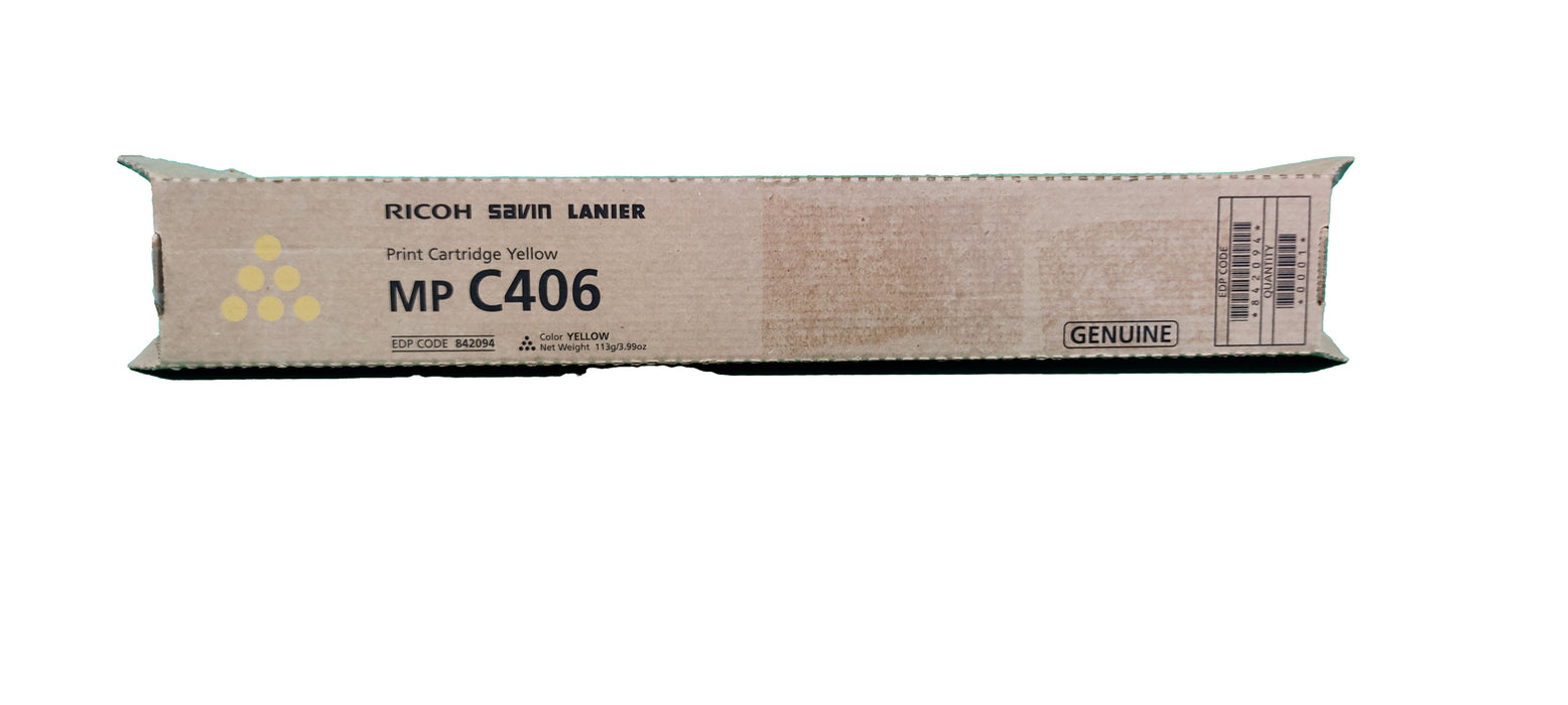 Genuine Ricoh Yellow Toner Cartridge | 842094 | MP C406