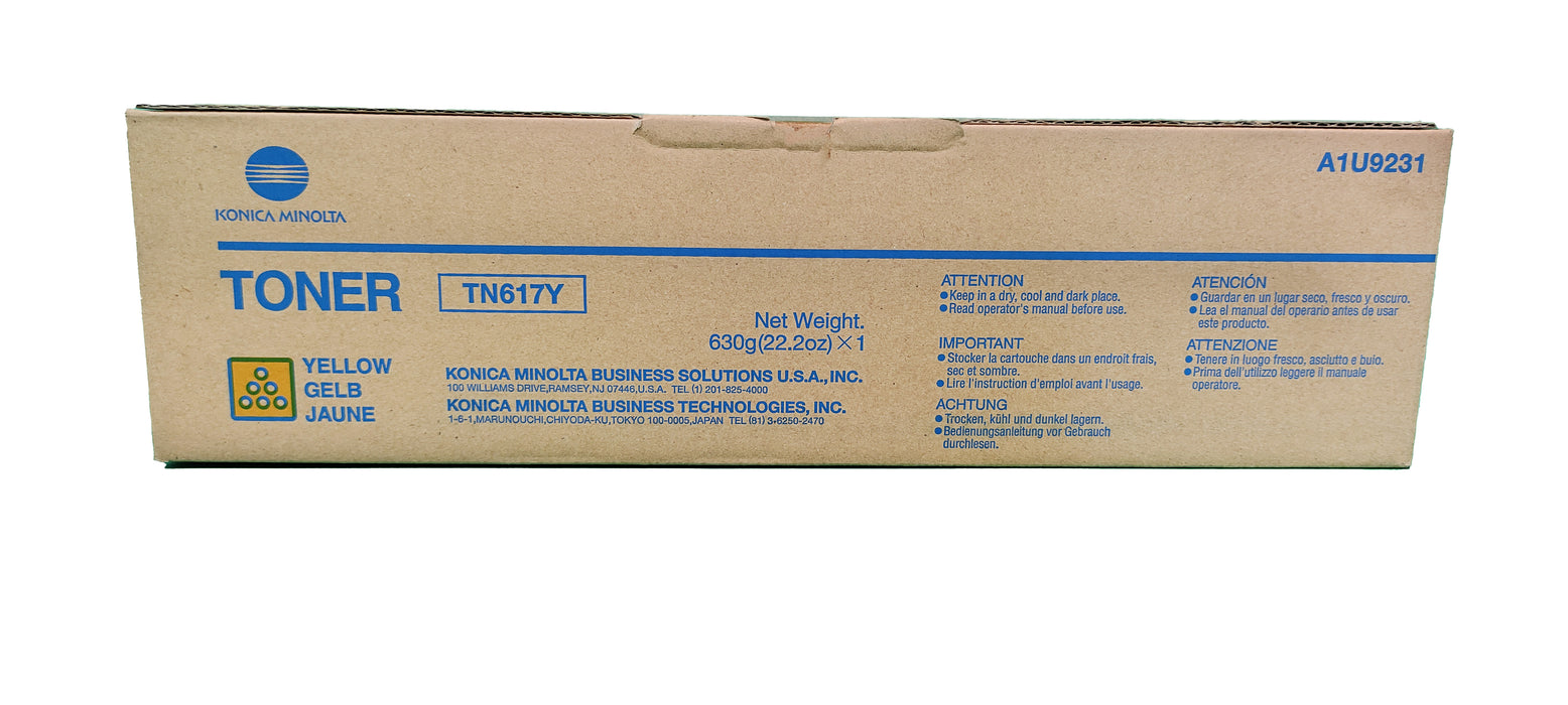 Genuine Konica Minolta Yellow Toner Cartridge | A1U9231 | TN-617Y | Bizhub Pro C70HC
